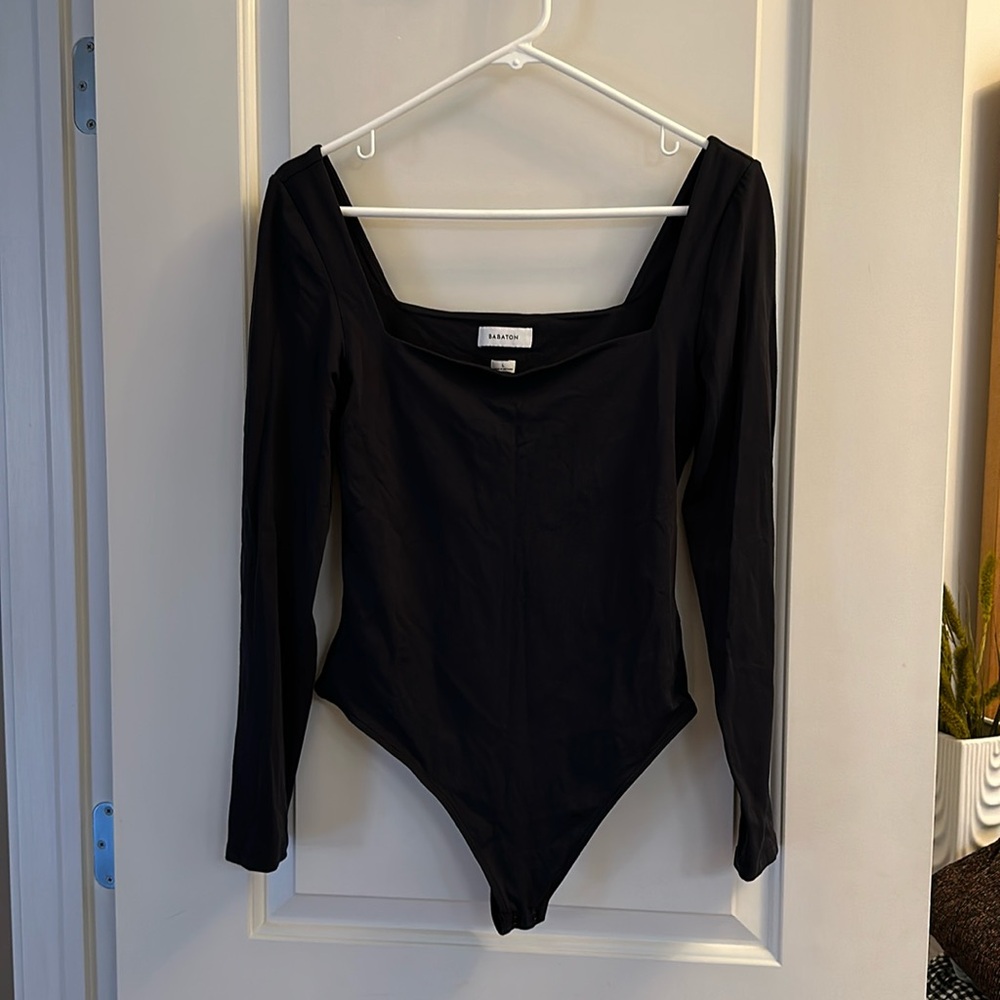 Babaton L black square neck one piece